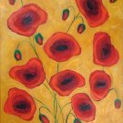Decorative Red Flowers Painting on Canvas Hand Painted High Quality Wall Art for Home Decor