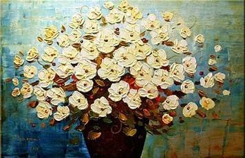 100% Hand-Paint Flowers Art Decor-027 Painting on Canvas Hand Painted High Quality Wall Art for