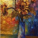 100% Hand-Paint Flowers Art Decor-037 Painting on Canvas Hand Painted High Quality Wall Art for