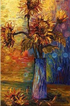 100% Hand-Paint Flowers Art Decor-037 Painting on Canvas Hand Painted High Quality Wall Art for