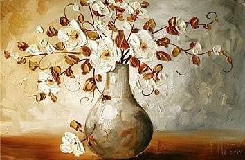 Flowers Art Decor-043 Painting on Canvas Hand Painted High Quality Wall Art for Home Decor