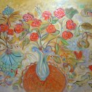 Flowers with Butterflies Painting on Canvas Hand Painted High Quality Wall Art for Home Decor