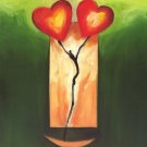 Flowers with Love Painting on Canvas Hand Painted High Quality Wall Art for Home Decor