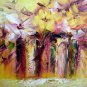 Glasses with Pink Flowers Painting on Canvas Hand Painted High Quality Wall Art for Home Decor