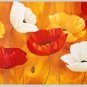 In Field, Yellow White and Red Poppies Painting on Canvas Hand Painted High Quality Wall Art for