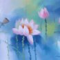 Lutos in Blue Painting on Canvas Hand Painted High Quality Wall Art for Home Decor