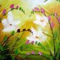 Pink and White Wild Flowers Painting on Canvas Hand Painted High Quality Wall Art for Home Decor