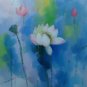 Pink Lotus 5 Painting on Canvas Hand Painted High Quality Wall Art for Home Decor