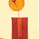 Red Flower against Moon Painting on Canvas Hand Painted High Quality Wall Art for Home Decor