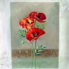Red Flowers in an Anceint Background Painting on Canvas Hand Painted High Quality Wall Art for