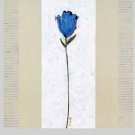 100% Hand-Paint Single Blue Flower Painting on Canvas Hand Painted High Quality Wall Art for