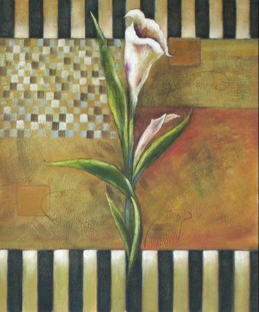Single Lily Painting on Canvas Hand Painted High Quality Wall Art for Home Decor
