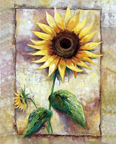 Sunflowers - Silver Background Painting on Canvas Hand Painted High Quality Wall Art for Home Decor
