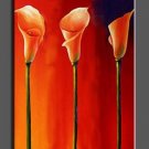 Three Orange Flowers 2 Painting on Canvas Hand Painted High Quality Wall Art for Home Decor