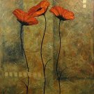 Three Orange Flowers Painting on Canvas Hand Painted High Quality Wall Art for Home Decor