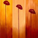 Three Red Roses in a Bottle Painting on Canvas Hand Painted High Quality Wall Art for Home Decor