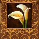Two Red Flowers, White China Vase Painting on Canvas Hand Painted High Quality Wall Art for Home