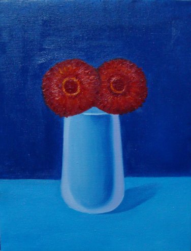 Two White Flowers 2 Painting on Canvas Hand Painted High Quality Wall Art for Home Decor