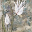 Two White Flowers Painting on Canvas Hand Painted High Quality Wall Art for Home Decor