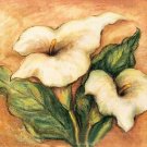 White Flower with Butterfly against Moon Painting on Canvas Hand Painted High Quality Wall Art
