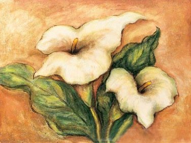 White Flower with Butterfly against Moon Painting on Canvas Hand Painted High Quality Wall Art