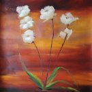 White Rose Branch Painting on Canvas Hand Painted High Quality Wall Art for Home Decor