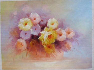 Wild Spring White Flowers Painting on Canvas Hand Painted High Quality Wall Art for Home Decor