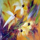 Yellow Flower Painting on Canvas Hand Painted High Quality Wall Art for Home Decor