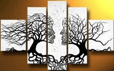 100% Hand-Paint Abstract Painting Acrylic Canvas Sets Decor Beautiful Brand New Original Modern