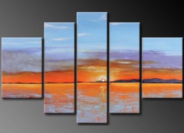 100% Hand-Paint Abstract Painting Acrylic Canvas Sets Decor Beautiful Bestbid Original Modern