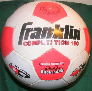 Franklin COMPETITION 100 Size 3 Soccer Ball Shok Sorb Red & White