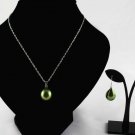Olive Green Shell Pearl Jewelry Set