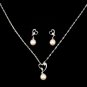 Lavender - Heart Pearl Jewellery Set