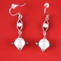White Pearl Dangle Star Earrings