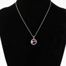 Purple Crystal Pendant With Necklace