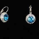 Azure Blue Crystal Earrings