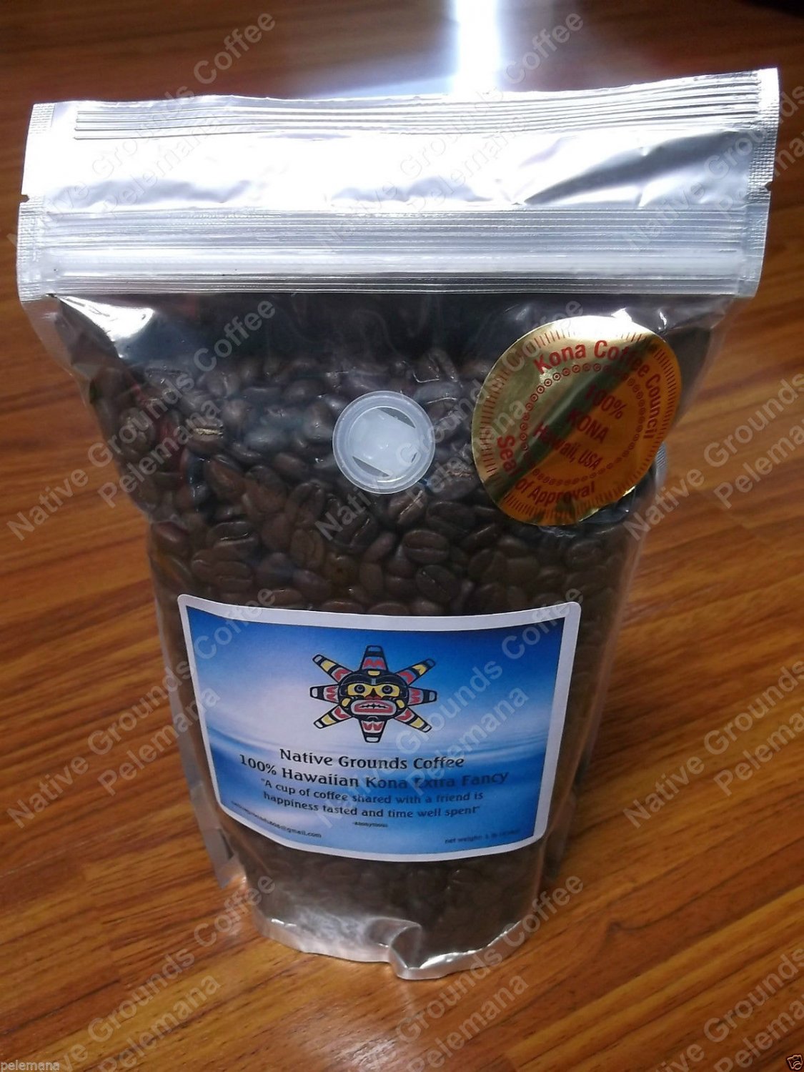 1lb 100 Kona Coffee Whole Bean Extra Fancy NOT Dark Roast FRESH SIMPLY