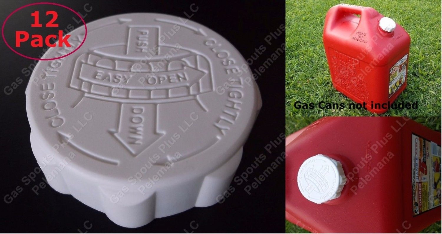 12Pack BLITZ Gas Can CAPS ONLY Heavy Duty SAFETY GALLON LID Rubber
