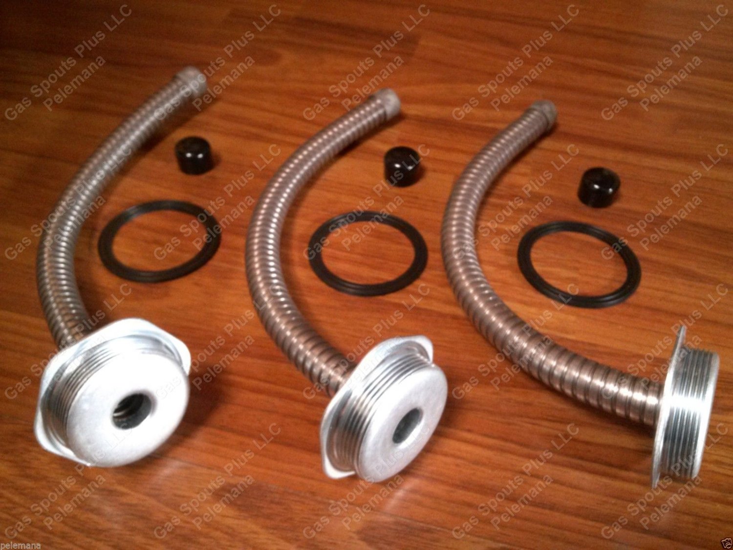 3 New Blitz Style Spout Army Gallon Jerry Gas Can Flexible Metal