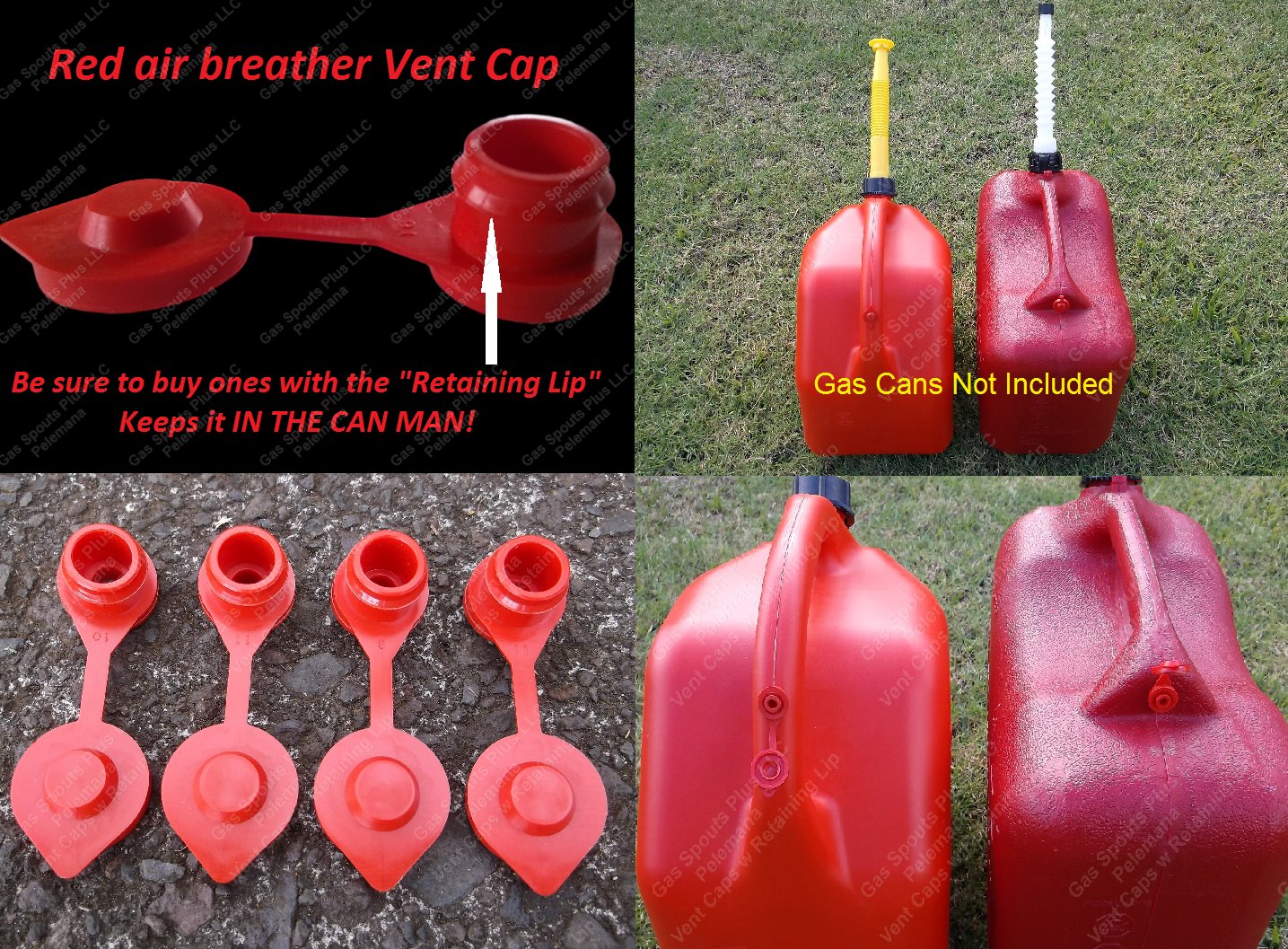 4PackGASCANREDVENTCAPSAir Breather FIX YOUR CAN GLUGWedcoBlitz