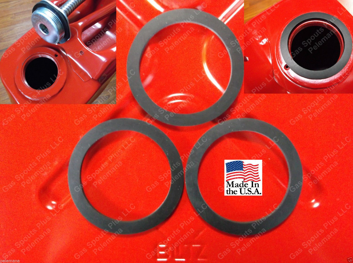 3 Jerry SPOUT GASKET Fuel Blitz Metal Gas Can Spout GSKT 5 Gallon