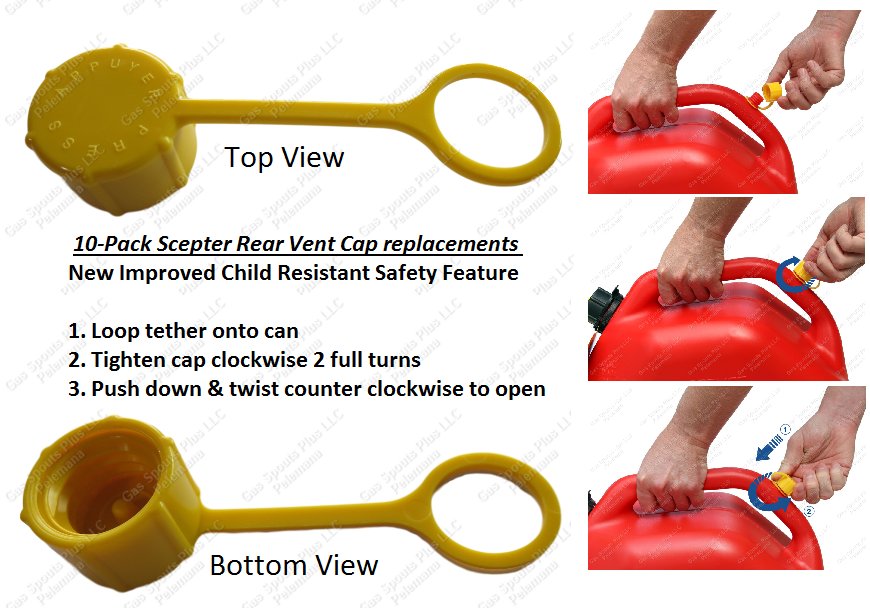 10pk SCEPTER GAS CAN SPOUTS & VENT KIT Moeller MIDWEST American IGLOO