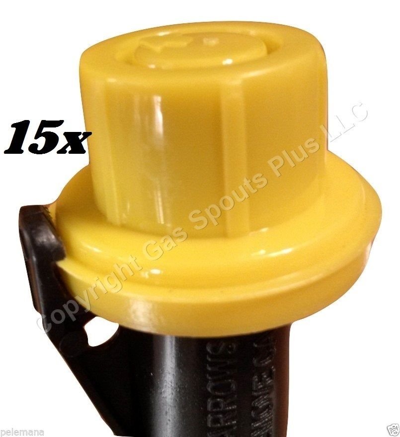 15X BLITZ Yellow Spout Cap fits selfventing gas can spouts 900302 900092 900094