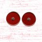 Dark Red Bakelite Buttons Vintage Large Round Cranberry Set 2 Sewing Jacket Coat Crafts Jewelry