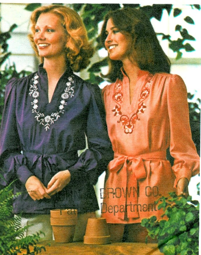Hippie Mod Top Sewing Pattern Vintage Peasant Blouse V-neck Embroidery