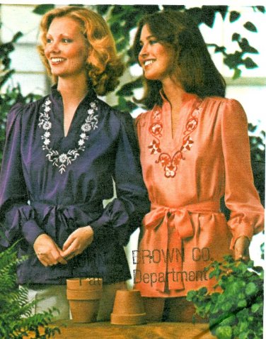 Hippie Mod Top Sewing Pattern Vintage Peasant Blouse V-neck Embroidery ...
