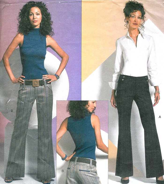 Vogue Sewing Pattern Hipster Pants Slacks Fitted Low Waist Flare Alice Oliva 10-14 2907