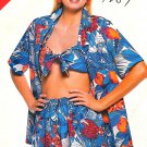 Shirt Halter Bra Shorts Sewing Pattern Vintage Retro 80s Easy Beach Sports Cover Up 5644 12-16
