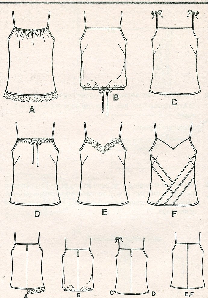 Easy Tank Top Sewing Pattern Spaghetti Strap Camisole 6873 616