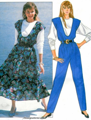 Butterick Vintage Sewing Pattern Jumper Jumpsuit Loose Top Easy Retro Mod Disco 80's 4203 12 14 16
